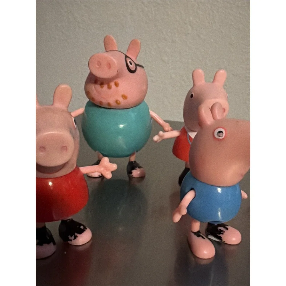 Peppa Pig Figures Set Of 6 Plastic Includes Grandad - Picture 3 of 10